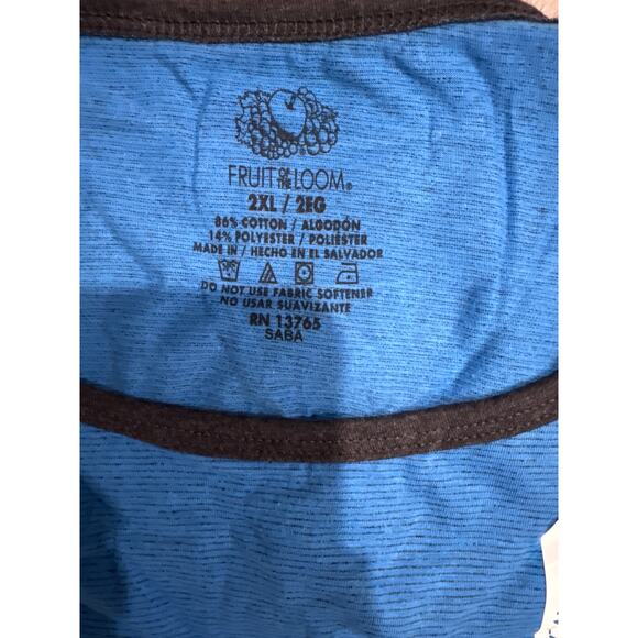 Fruit of The Loom 360 Breathe Men Tank Top - Color: Blue/Black - Size: 2XL - Picture 3 of 7